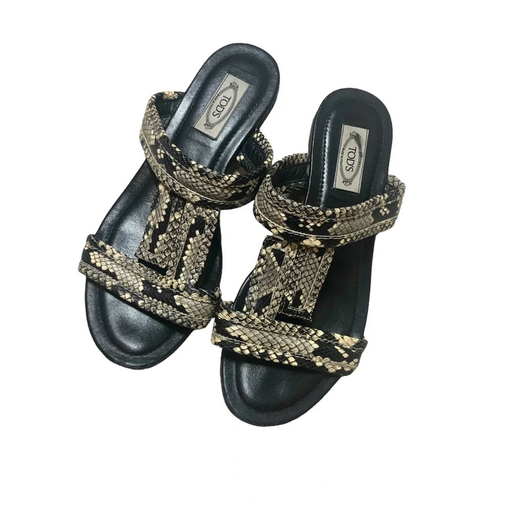 Tod’s Python T Sandals - Picture 1 of 7